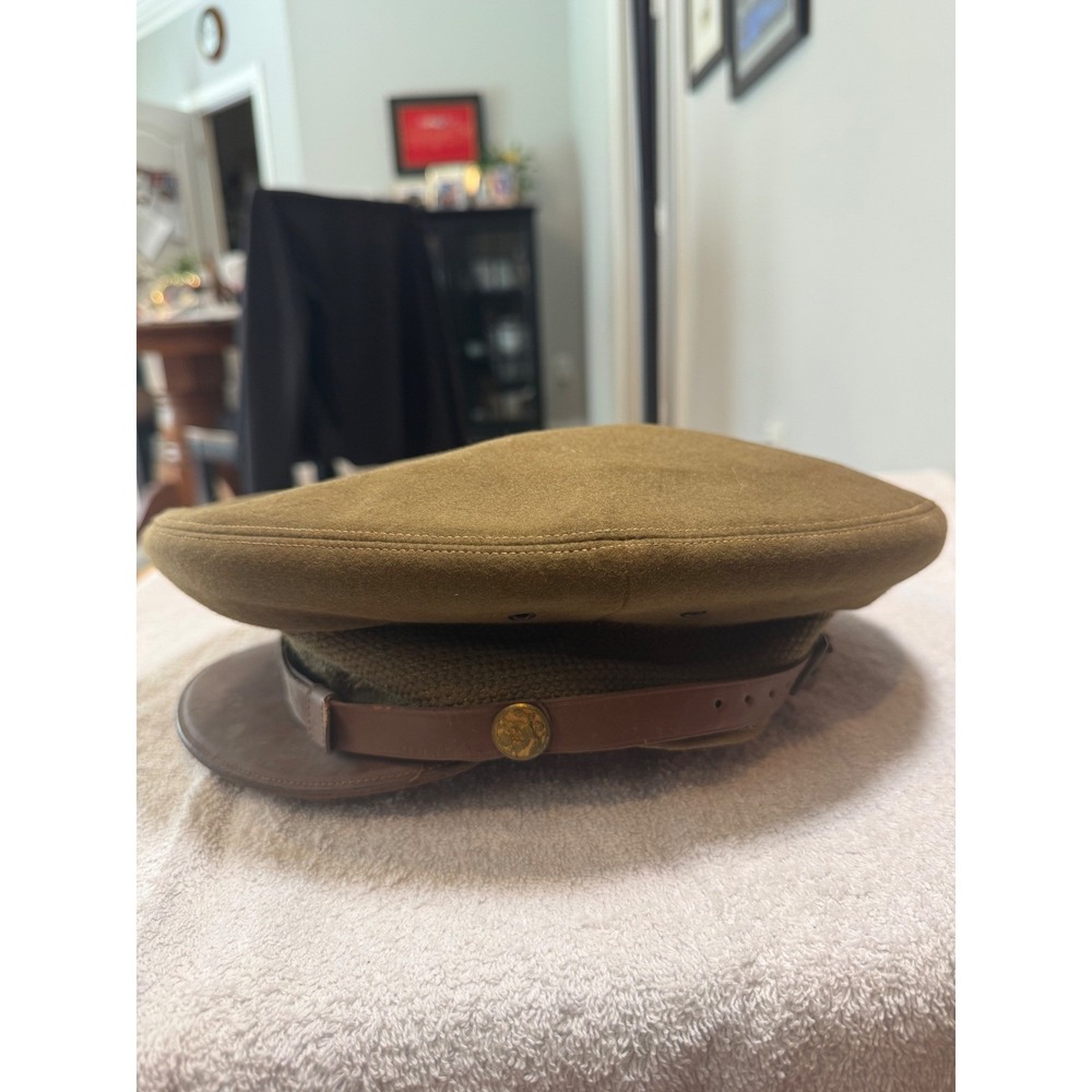 WWII US Army Air Forces Officer Visor Crusher Cap Hat Dobbs Sakowitz 7 1/2